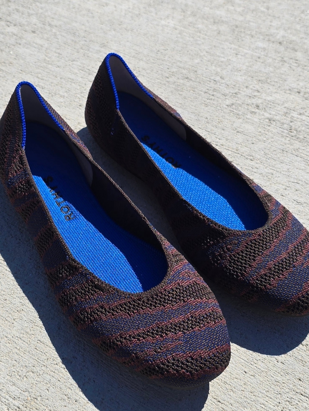 Rothy’s Sapphire Zebra Ballet Flat Animal Print Shoes Size 9.5